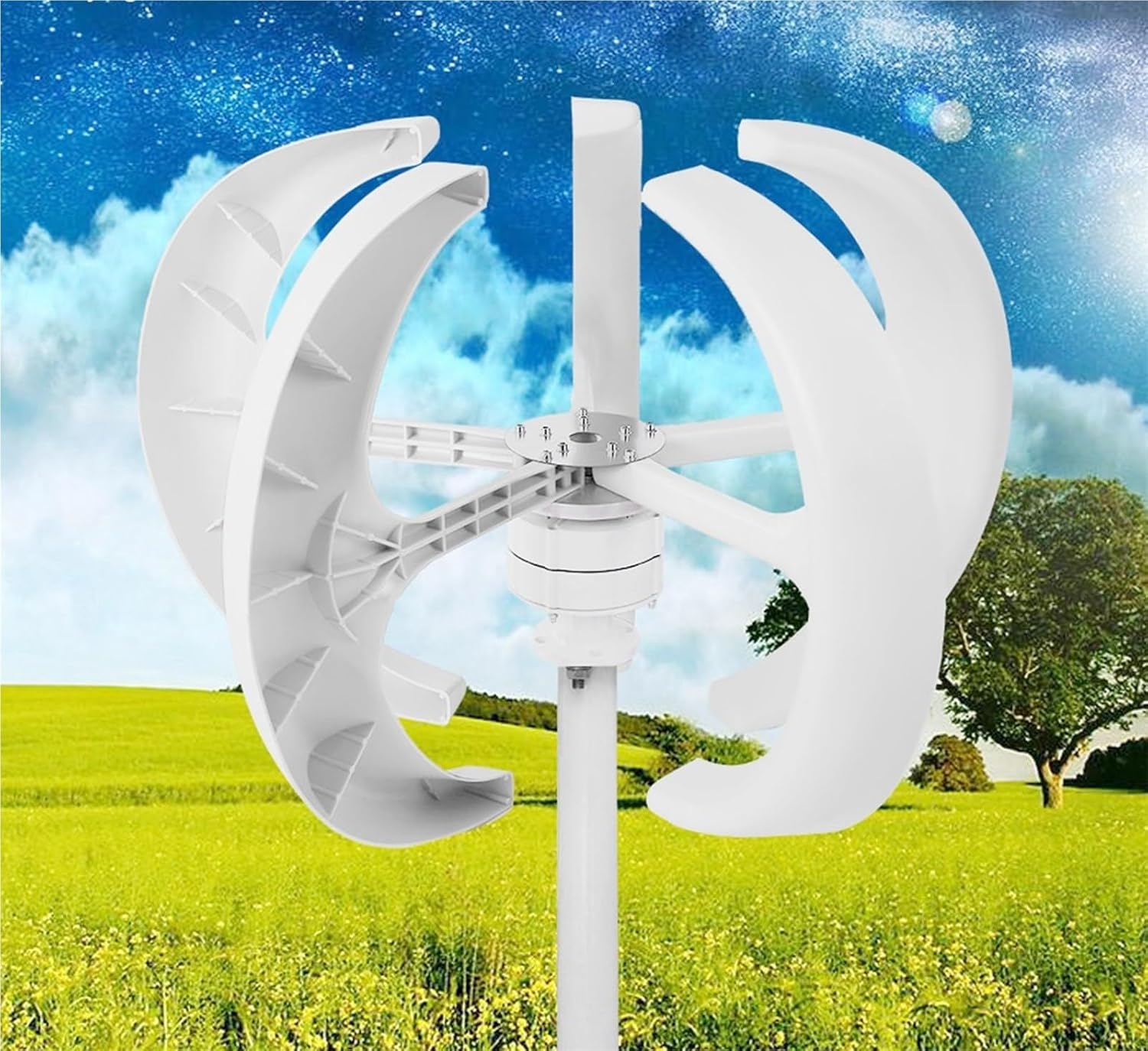 Wind Generator, 100W Wind Generator 12V 24V Vertical Kit Electricity Producer Equipment,Wind Turbine(White,24V)