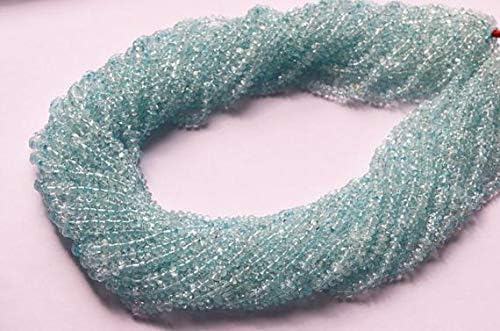 13 inch natural beads strand of 4-5mm smooth round dyed blue rock crystal gemstone beads for DIY jewelry - necklace, bracelet, earring, ring.