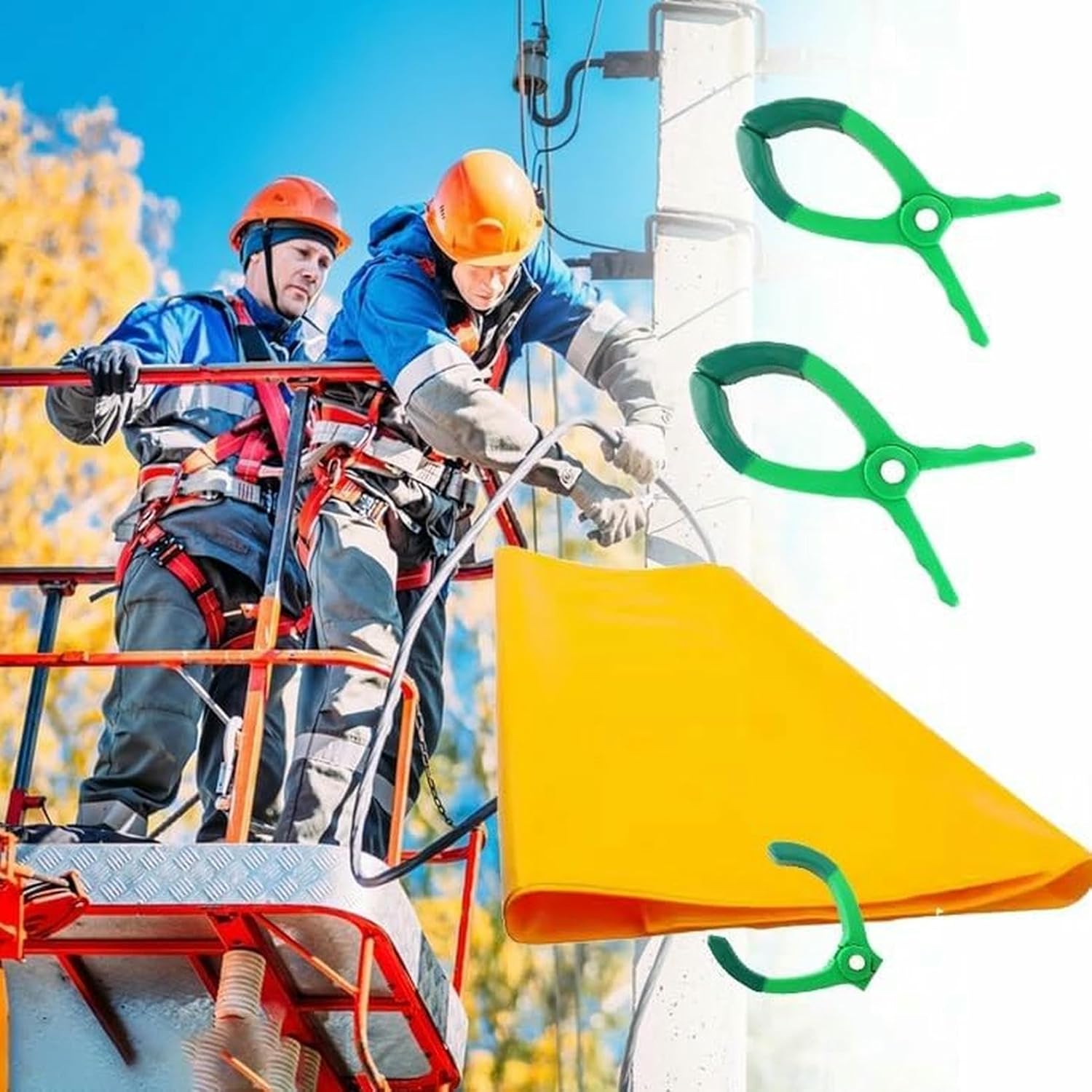 Large Outdoor Insulation Blanket, High Voltage Electrical Insulating Blanket with Clamps, for Substation Field Generator Room