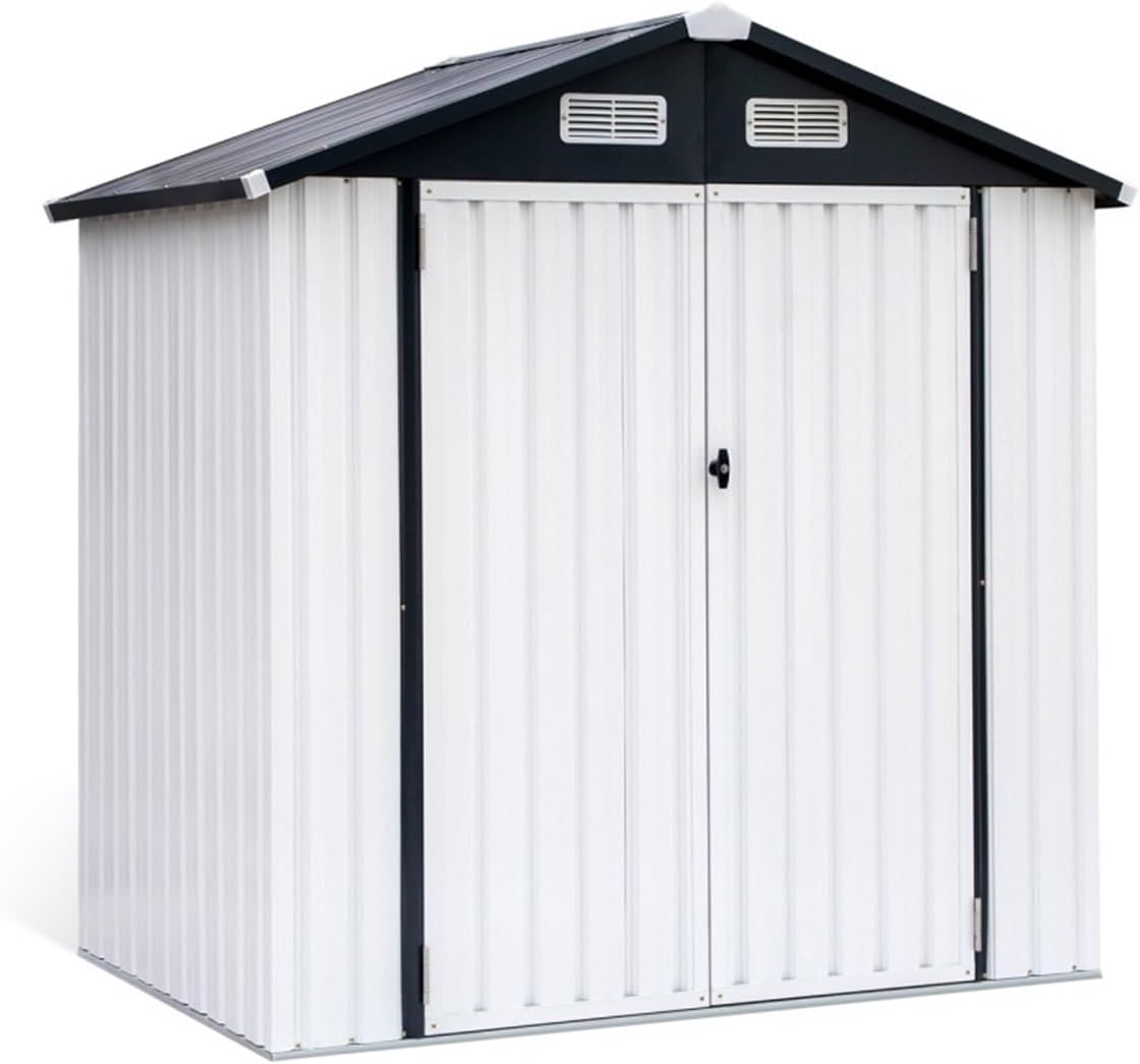 Outdoor Storage Shed Outdoor Storage Shed, 6x4 Ft Metal Sheds Outdoor Storage Garden Tool Bike Shed with Lockable Door, Waterproof Design Garden Tool House (A)