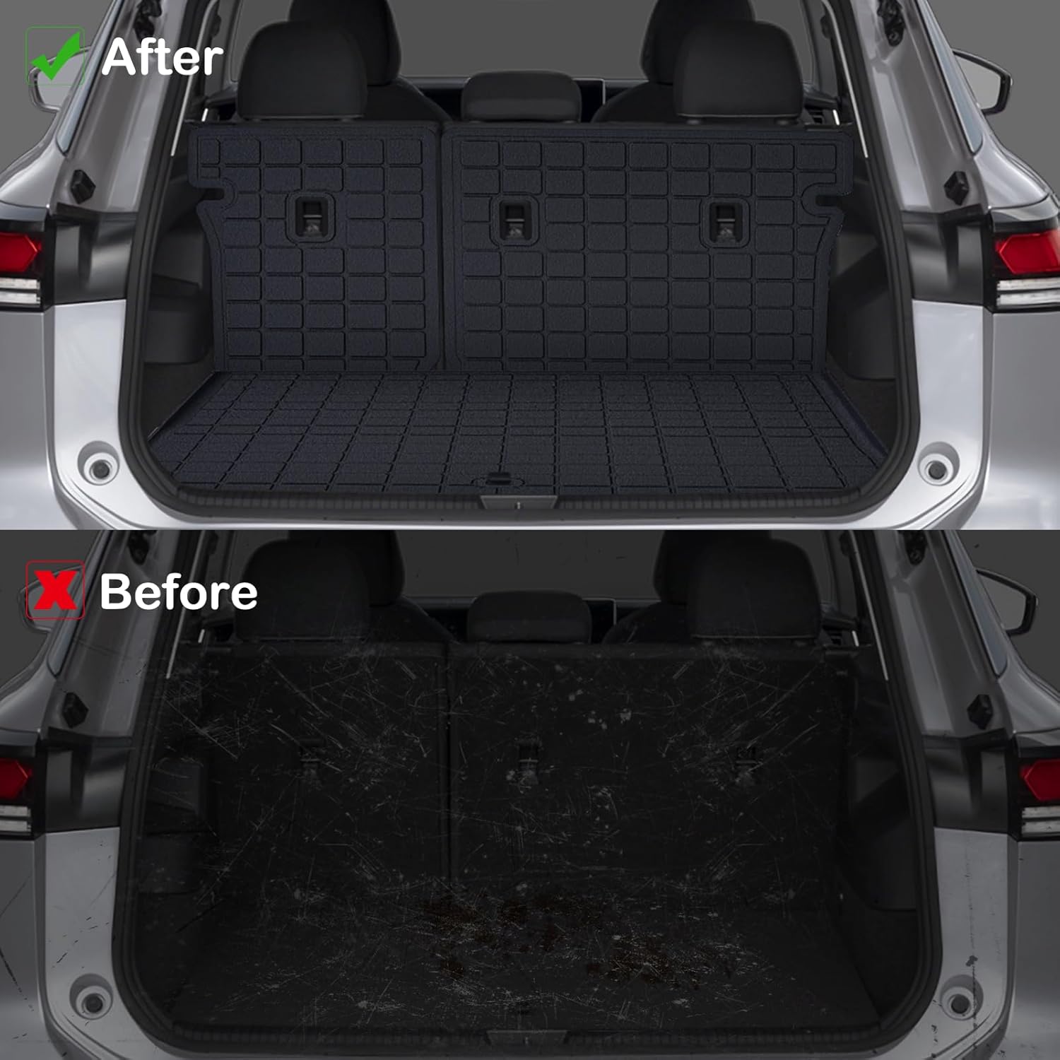 Floor Mats for 2026 2025 Volkswagen Tiguan Upgrade Trunk Mat with Backrest Mat All Weather TPE Floor Liners Fit for 2025 2026 VW Tiguan Anti-Slip Full Set Car Accessories