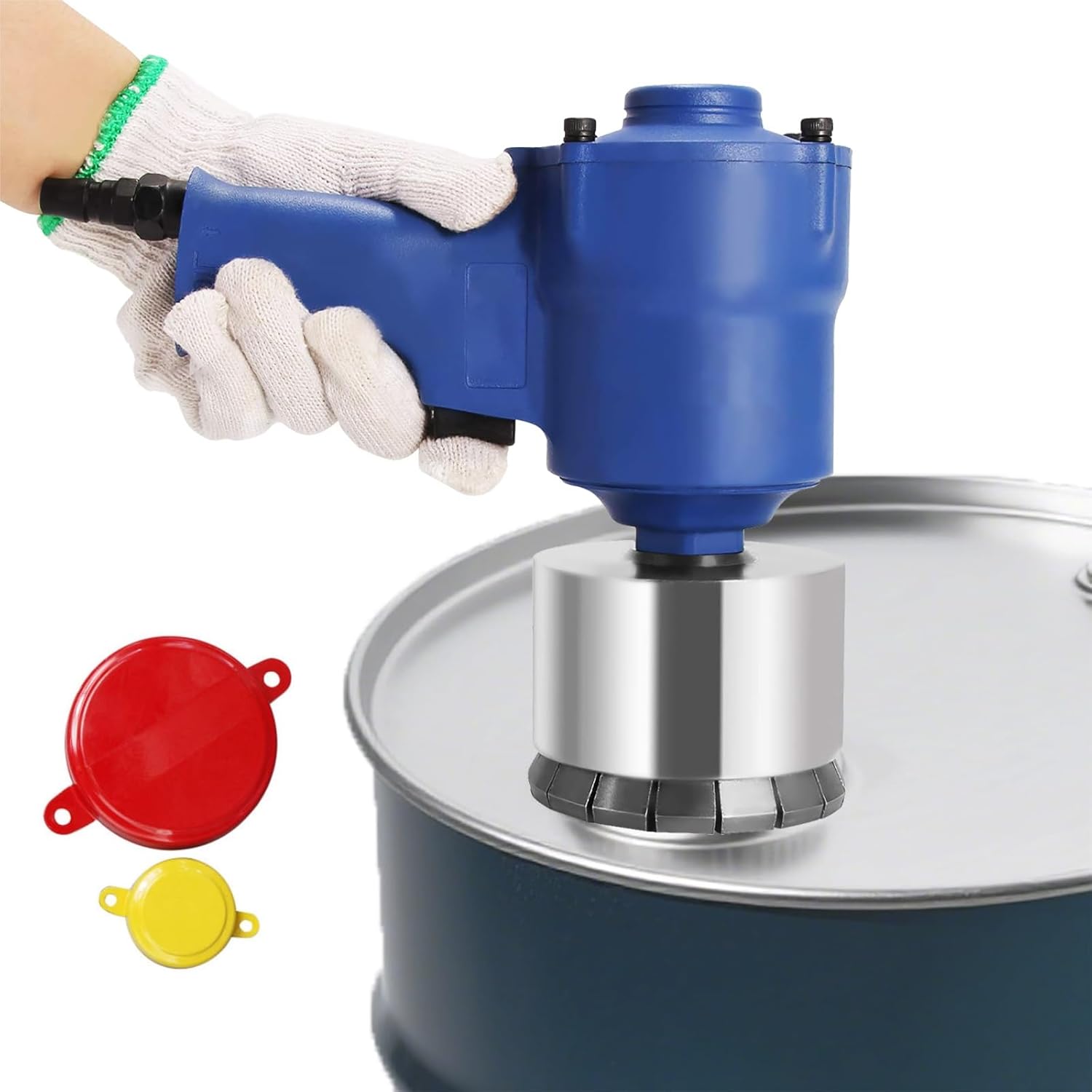 Pneumatic Crimping Tool, Handheld Drum Cap Sealer with Adjustable Tightness, Max Pulling Force 1300lbs, Manual Sealing Machine for Oil Barrels