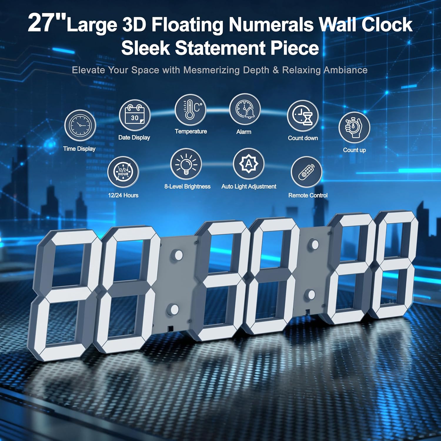 Large Digital Wall Clock 27