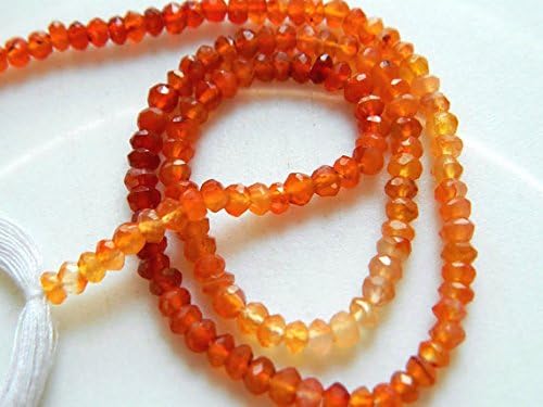 LKBEADS 5 Strand Natural Carnelian Beads, Shaded Micro Faceted Beads, Natural Carnelian Beads, Rondelle Beads, 4mm Bedas, 13 Inch