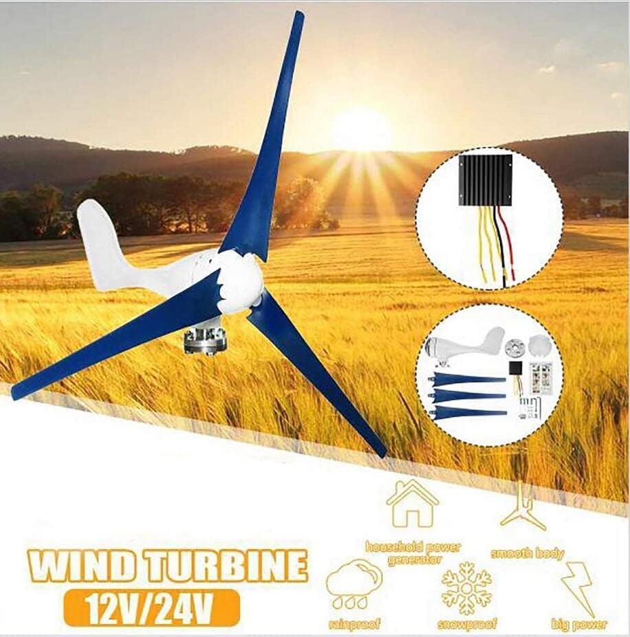LiuSj JUnSt No Noise 3 Blades Wind Turbine Generator Kit, 12000W Vertical Wind Turbine Motor with Charge Controller Kit for Home Use