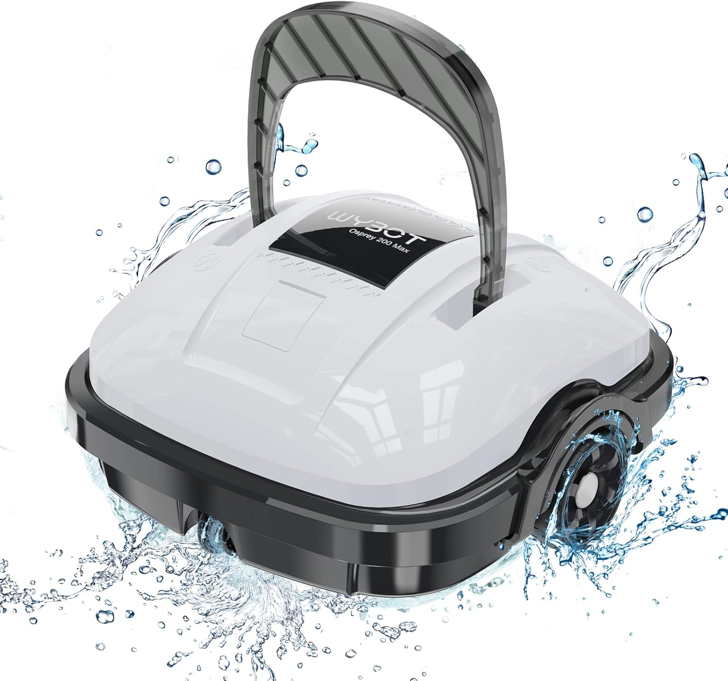 WYBOT Cordless Robotic Pool Cleaner, Lasts 100Mins Runtime, Automatic Pool Vacuum, Powerful Suction, IPX8 Waterproof, Ideal for Above Flat Bottomed Pools Up to 861 Sq.Ft Osprey 200Max