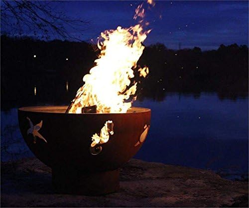 Fire Pit Art Sea Creatures Wood Fire Pit (SeaCreatures)