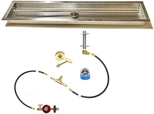 EasyFirePits Deluxe Tank-in-Table Propane Gas Fire Pit Linear T-Burner Pan & Complete Connection Kit (28.00, 24