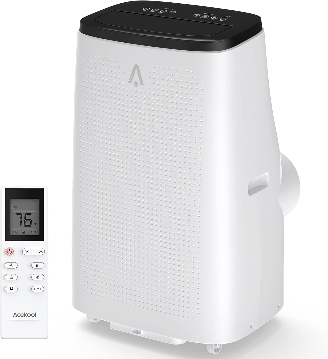 Zstar Portable Air Conditioners,14000Btu Air Conditioner Portable for Room up to 750 Sq.Ft,3-in-1 AC Unit with LED Function Display,Universal Casters, Installation Kit&Remote Control for Home