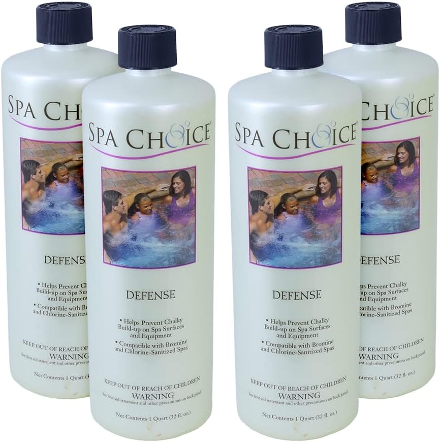 SpaChoice 1-Quart 4-Pack Premium Defense, Descaler for Hot Tub, Made in USA