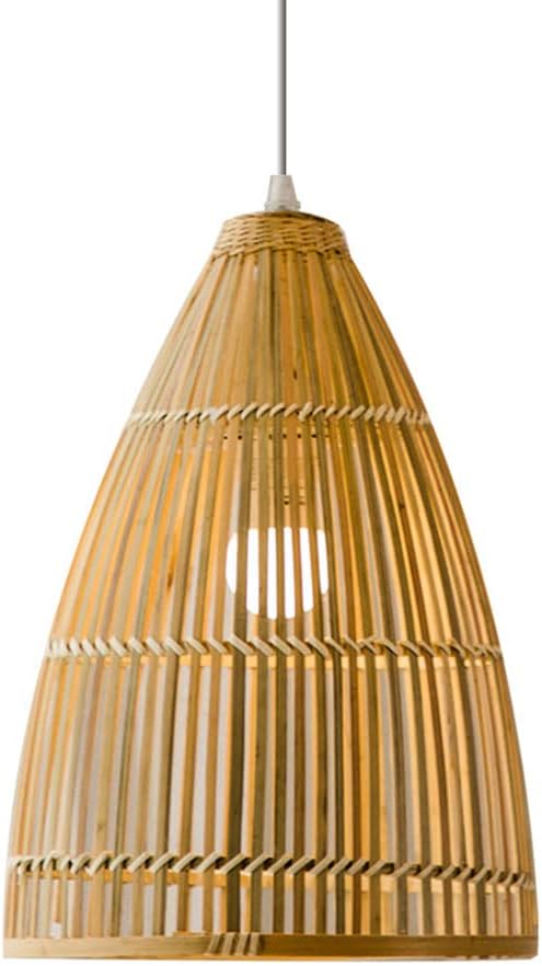 Rural Bamboo Woven Chandelier Rattan Pendant Light Fixture, Rattan Lantern Tatami Lampshade E27 Hanging Lighting Fixture Restaurant, Homestay, Bedroom, Bamboo Lamp