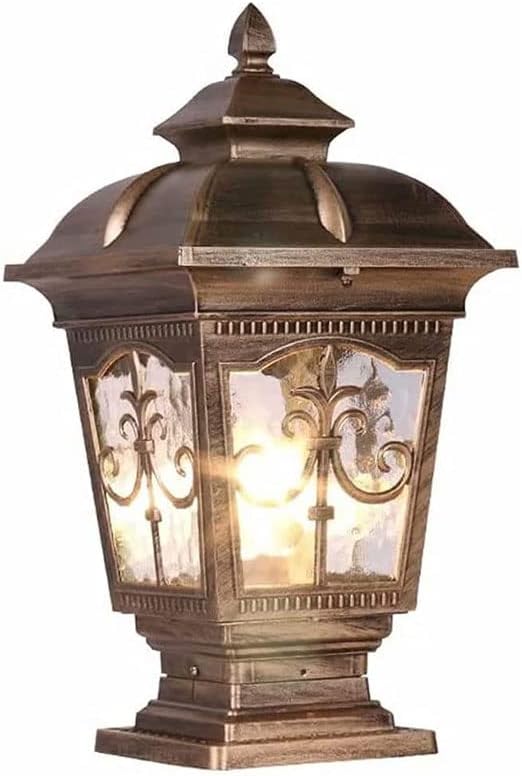 Outdoor Square Pillar Lights - Waterproof Aluminum Glass Modern Pillar Lights for Villa Garden Park Lighting