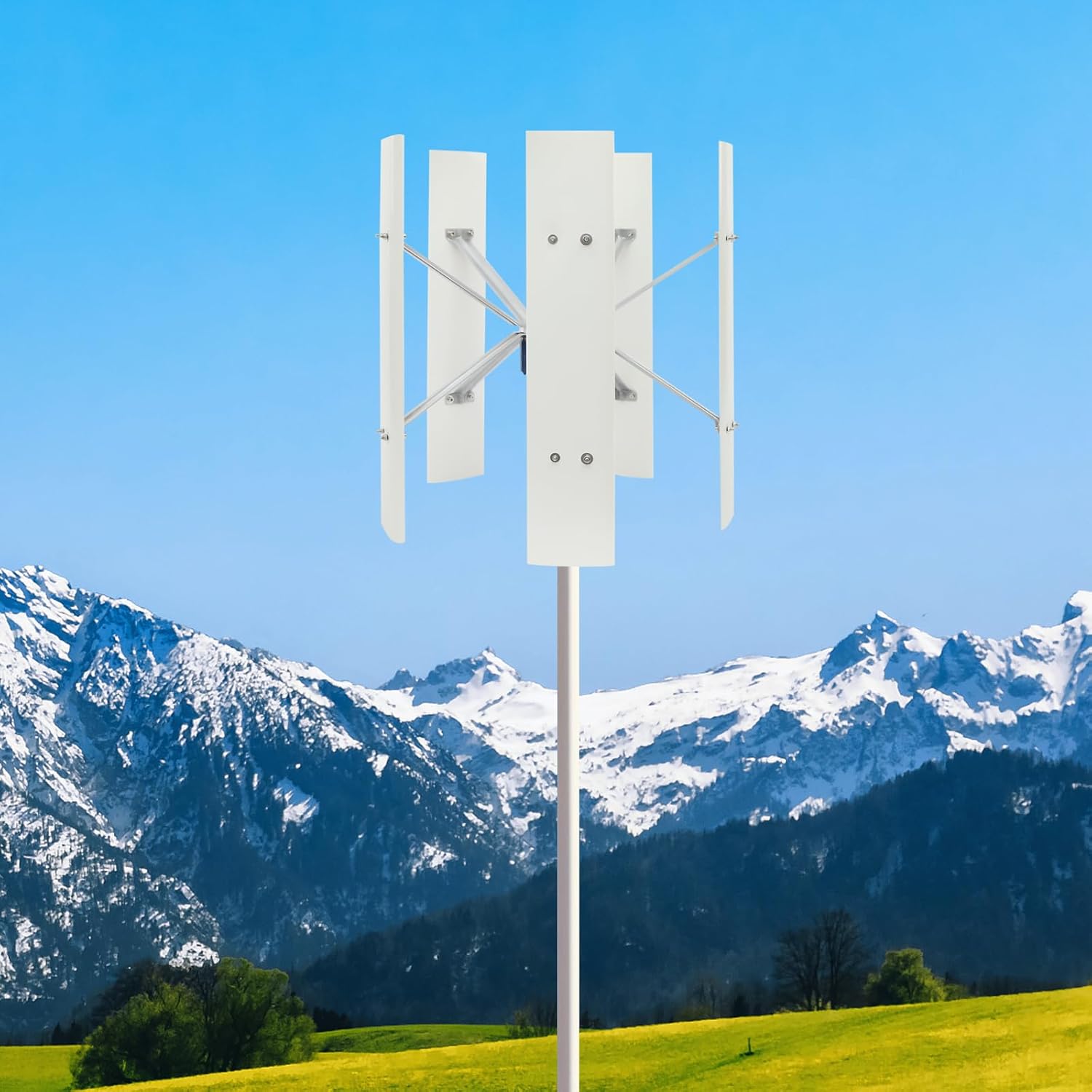 5-Blade Wind Turbine Generator, 500W Vertical Axis Wind Turbine Generator, 12V Wind Power Generator, Automatic Wind Direction Adjustment Wind Turbines, Use for Ship, Pavilion, Cabin