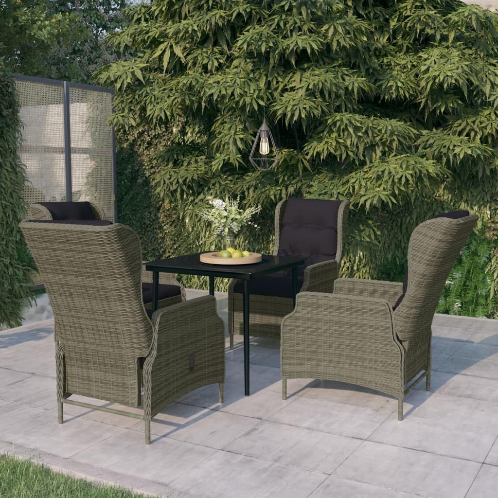 5 Piece Patio Dining Set Brown,Adjustable Backrest Patio Dining Set for Outdoor Comfort Patio Furniture Sets, Outdoor Furniture Sets