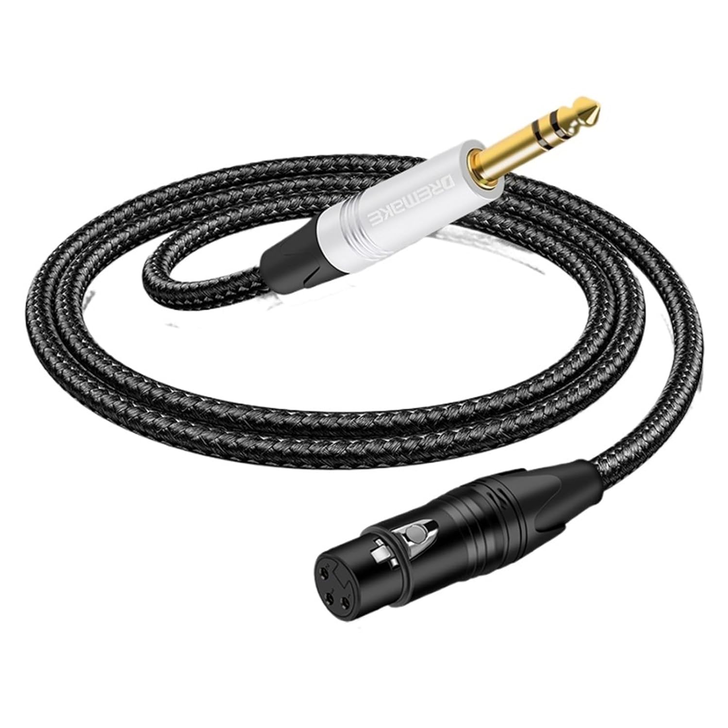 XLR Female to 1/4 Inch TRS Cable 6.35mm Balanced Stereo Microphone Cable Quarter Inch to XLR Mic Cord for Audio Mixer Amplifier(1m)