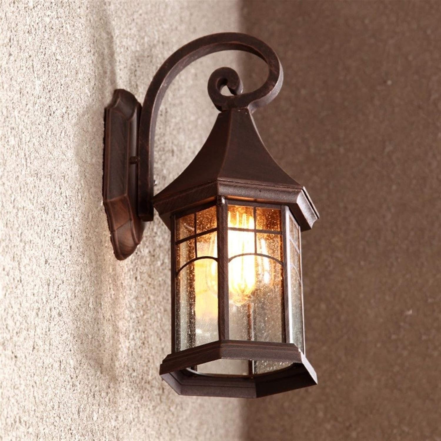 LED Indoor Wall Light, V-intage Wall Lamp Outdoor Courtyard Retro Lamps Waterproof Corridor Lamp Wall Light Garden Living Room Aisle Lamps (Color : B)