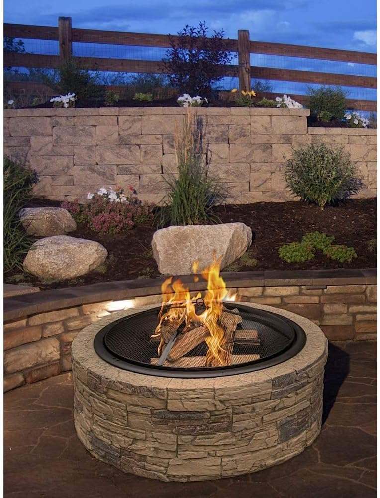 Round Large Fire Pit for Ground, Patio, Deck, Lawn, Outdoor or Campsite Fire Pits
