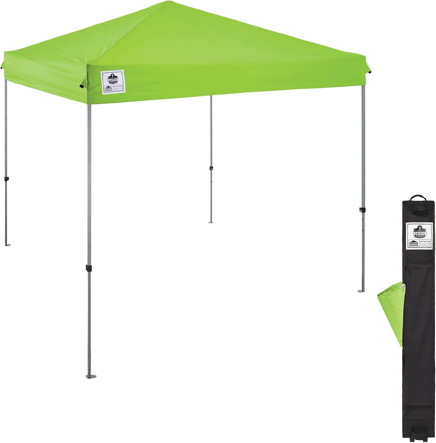 Ergodyne SHAX 6010 Pop-Up Canopy Tent, Lightweight, 10' x 10', Lime
