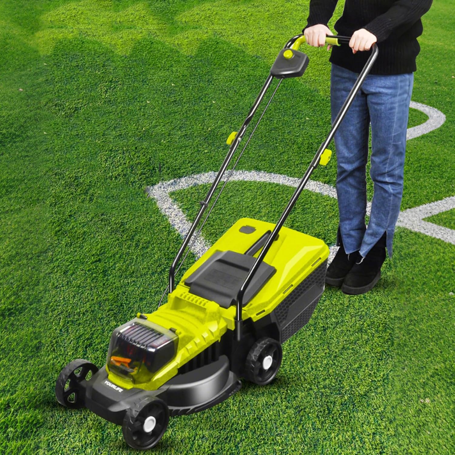 40v Brushless Lithium-Ion Cordless Battery Self Propelled Lawn Mower for Lawns up to 600 M², 33 Cm Cutting Width, with 4.0 Ah Battery and Charger Included