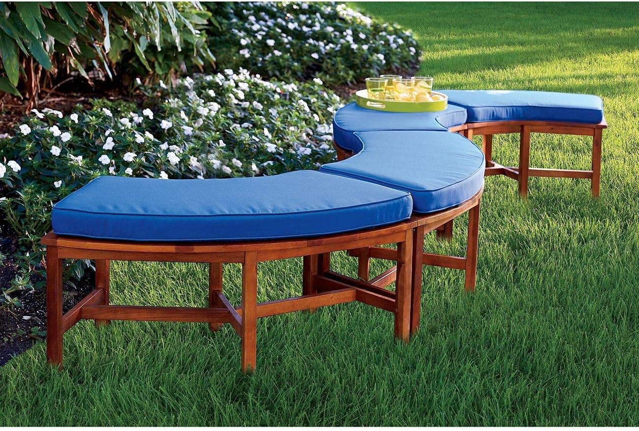 Solid Wood Fire Pit Curved Bench 44