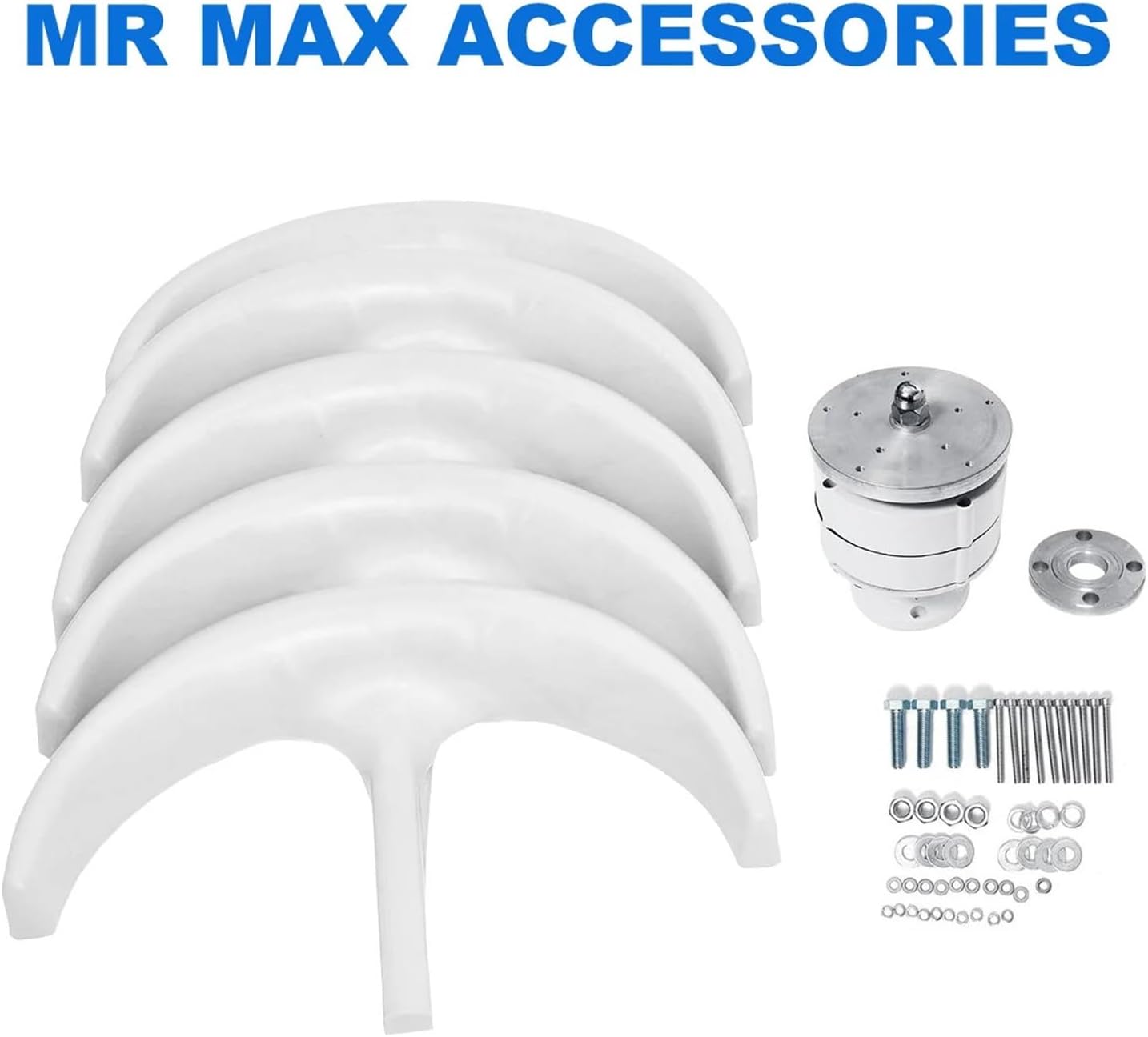 5000W Wind Turbine Generator Vertical Axis Wind Turbine Generator Low Noise Low Start Wind Speed 12V 24V 48V Windmill With MPPT Charger Low Starting Speed for Home(White,WITH MPPT CHARGER_48V)