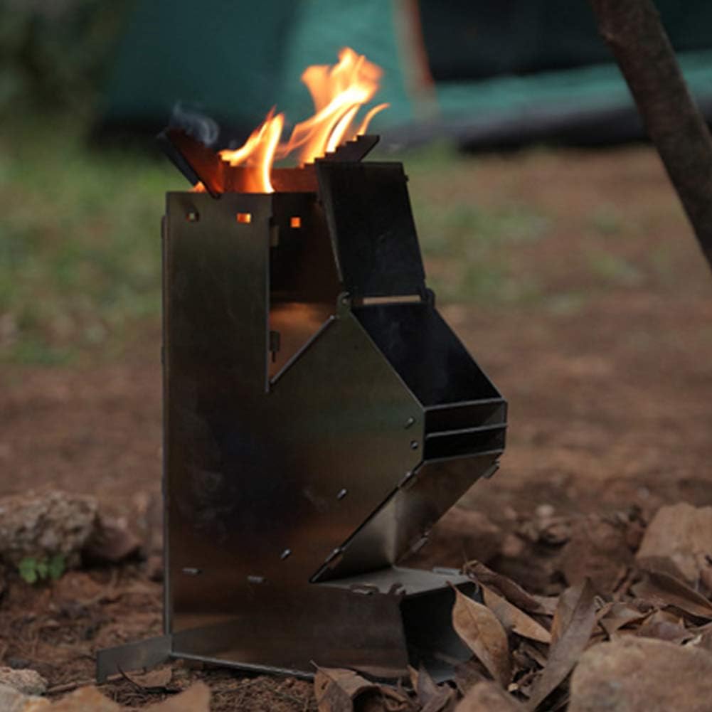 Outdoor Fireplaces Outdoor Camping Folding Wood Stove Portable Firewood Stainless Steel Survival Hiking Furnace Fire Pits