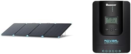 Renogy 400W Lightweight Portable Solar Suitcase Durable & IP67 Waterproof for RV, Camping, Off-Grid + Rover 40 Amp 12V/24V DC Input MPPT Solar Charge Controller Auto Parameter Adjustable LCD Display
