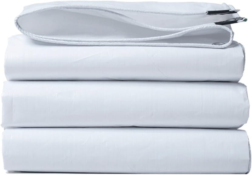 160GSM Outdoor Waterproof White PE Tarpaulin, for Garden Gazebo Canopy Awnings Furniture Car Cover Camping Tent Rain Fly Tarp Accessories(8mx10m)