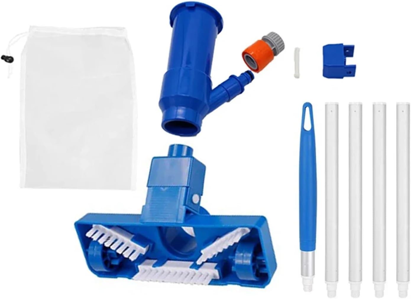 Swimming Pool Vacuum Head with Brush Bag Pole Vacuum Cleaner Connector Tool for Swimming Pool Spa Pond Fountain EU(EU)