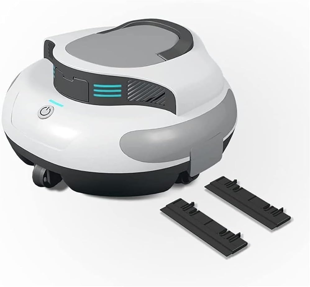 Automatic Robotic Pool Cleaner, Cordless Swimming Pool Vacuum Cleaner Lasts 100 Mins, 5000mAh Rechargeable Battery, Self-Parking, up to 1000 sq.ft, for Above/In-Ground Flat Pools