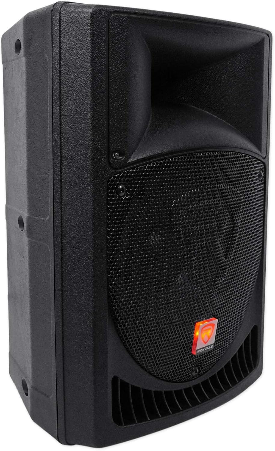 Rockville Power Gig RPG8 Bundle: Pair 8-in 400-Watt Peak / 100-Watt RMS Powered Active 2-Way DJ PA Speakers, Flyable M8 Threading, 35-mm Pole Socket, Linear Class AB Amplifier, 2-Piece