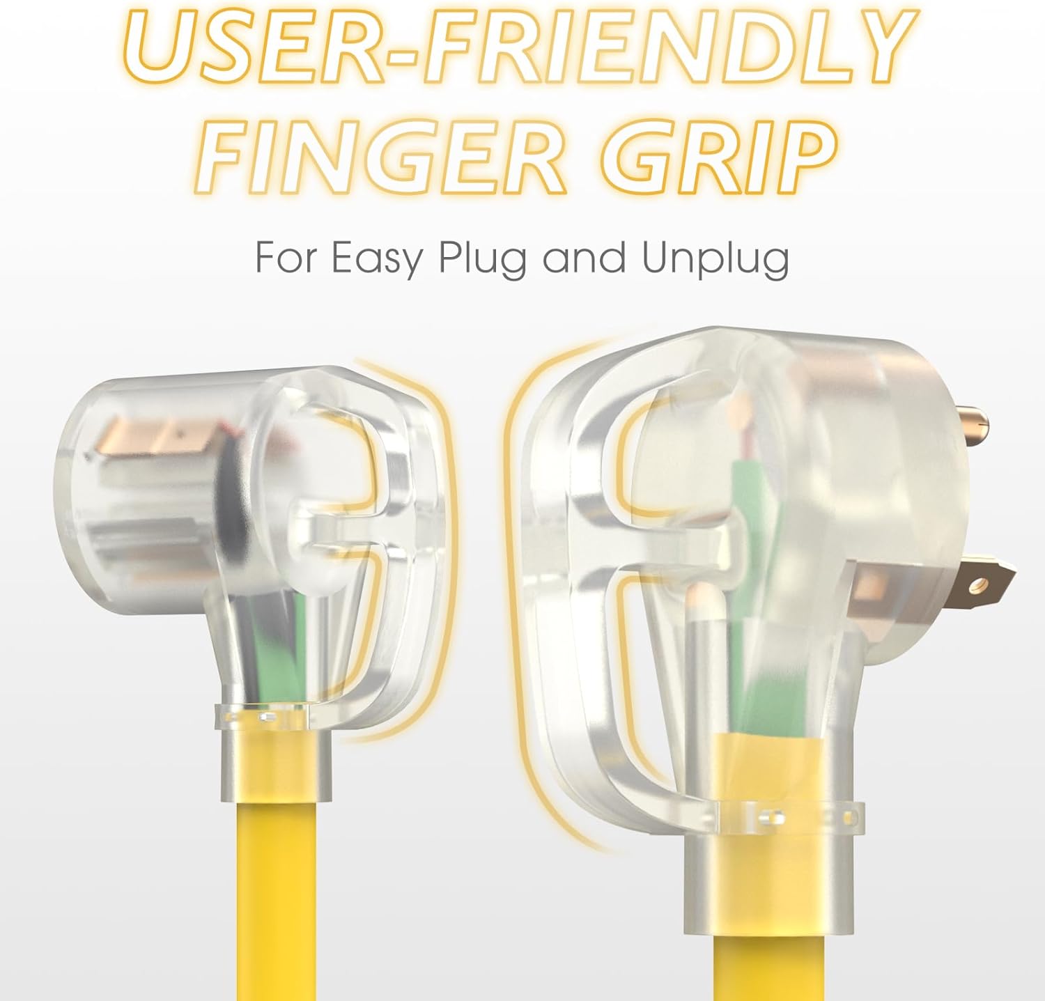 TOOLIOM 30 Amp Generator Extension Cord, NEMA TT-30P/TT-30R RV Extension Cord, 125V 3750W 10/3 AWG STW Generator Cord with LED Indicator Grip Handle for Generator RV Trailer Campers, UL Listed (50FT)