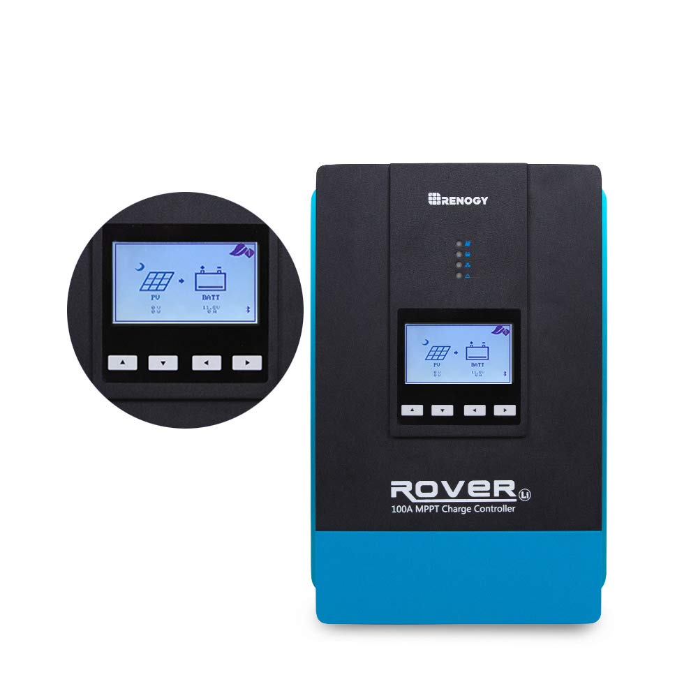 Renogy 100A 12V/24V/36V/48V DC Input MPPT Solar Charge Controller (Rover 100A) and Renogy Bluetooth Module (BT-1)