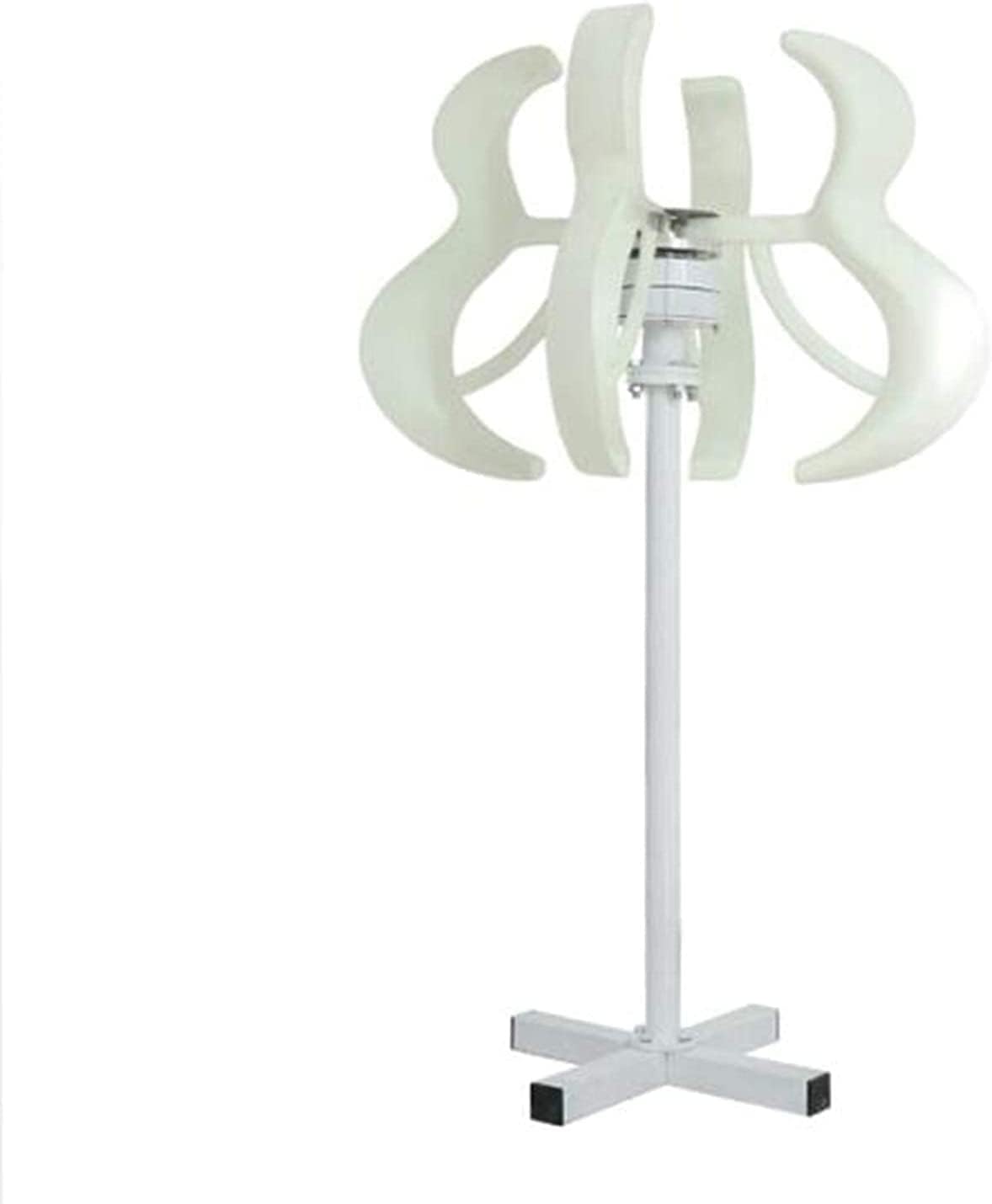 Vertical Lantern Wind Turbines Generator,5000W 5 Blades Lantern Wind Turbines Generator with MPPT Controller for Home Hybrids Streetlight (White)