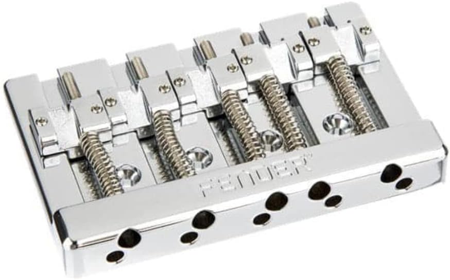 Fender HiMass 5-String Bass Narrow Bridge Assembly with Brass Saddles - Chrome