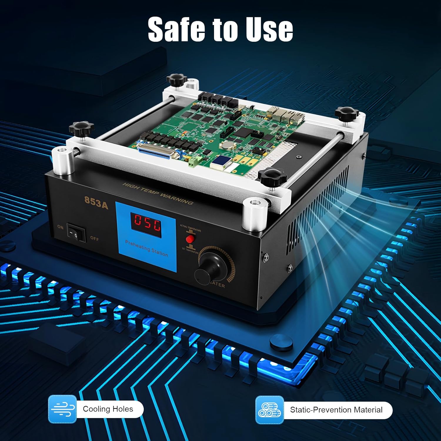 Soldering Hot Plate, Preheating Rework Station, 110V 450W rReflow Oven, 4.72''x4.72'' Heating Area, for Electronic Equipment, Mobile Communication, Factory Production, Scientific Research