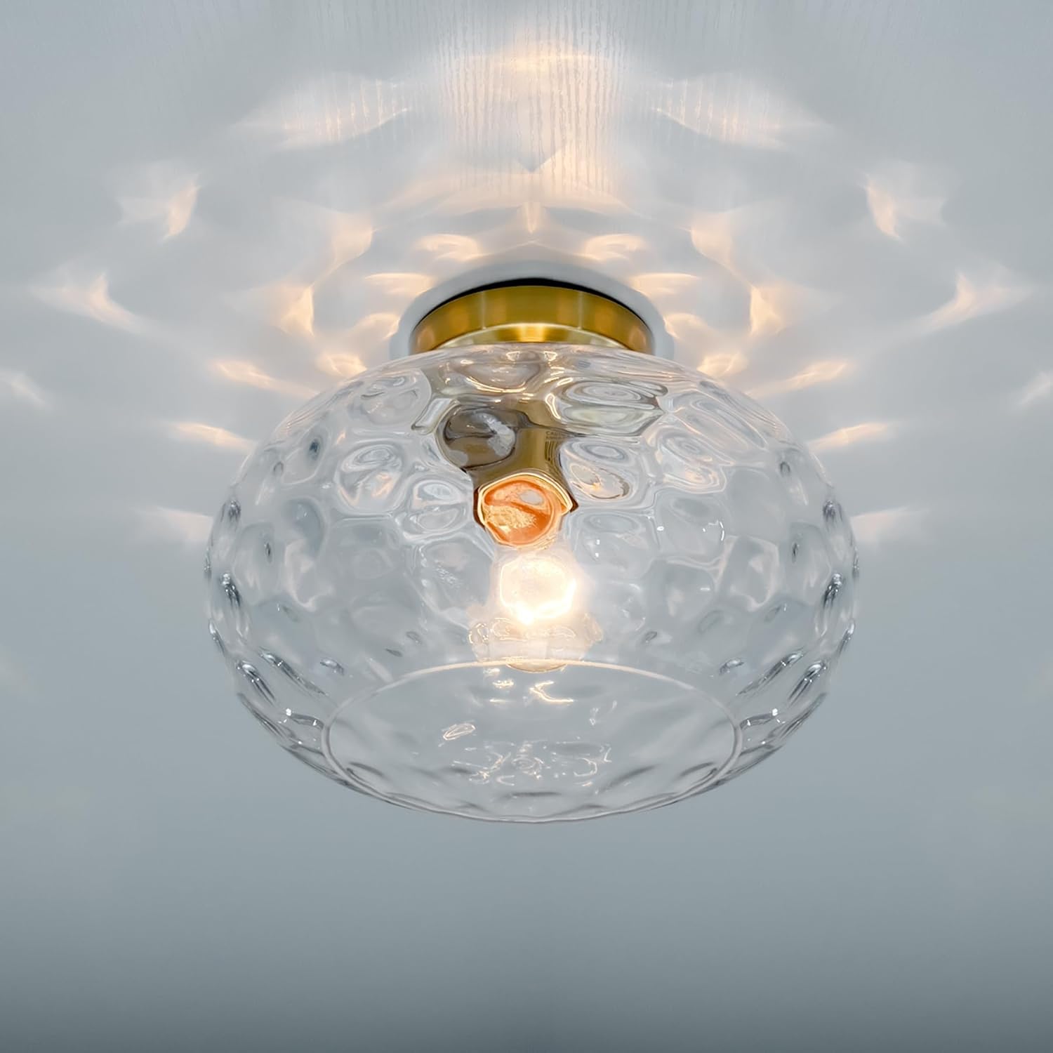 Brass Gold Semi Flush Mount Ceiling Fixture 11