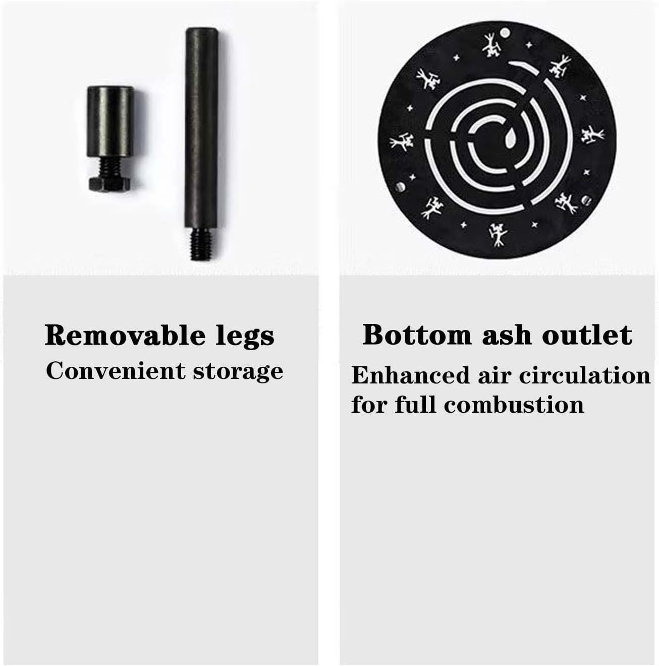 BNEI Outdoor fire Pit, Garden Multifunctional Heating Stove, Beautiful Texture Pattern, Metal, Multiple Sizes and Specifications, Suitable for a Variety of Fuels (60CM)