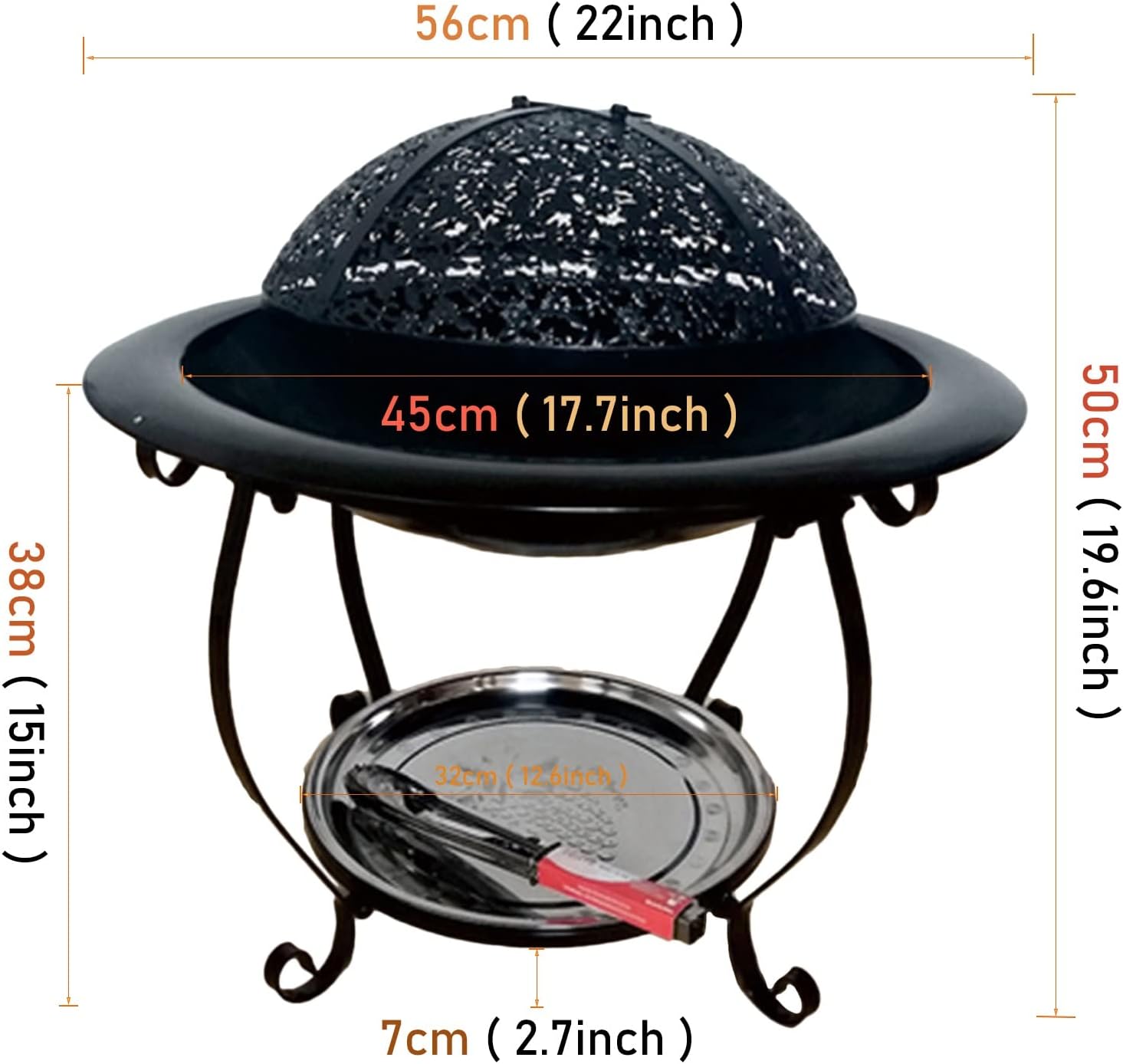 LXLZYXSF Patio Graden Fire Pit, 12cm / 4.7