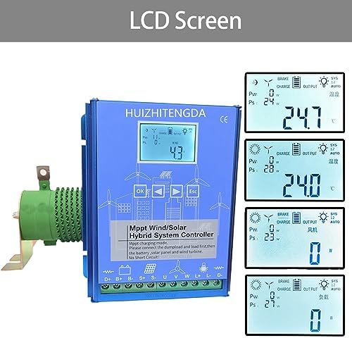 9000W MPPT Wind Solar Hybrid Charge Controller, 12/24/48V, for 6000W Wind Turbine & 3000W Solar Panel, Efficient Power Management with Dump Load, Ideal for Off-Grid Systems