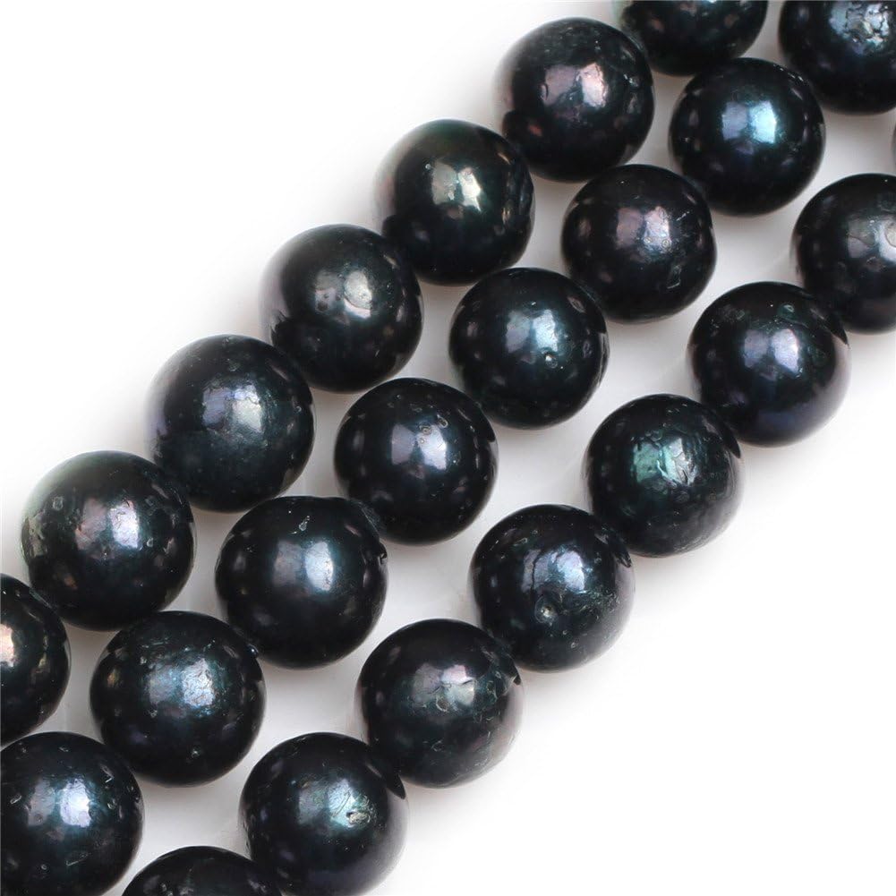 Big Black Round Nuclear Edison Pearls Beads for Jewelry Making DIY (15mm)
