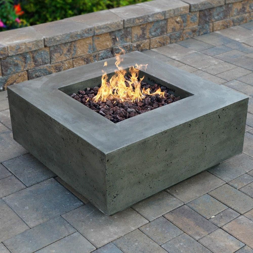 Lakeview Cascata Bay 2 36-Inch Propane Square Fire Pit Table - Pewter - SCPH-406-4LP