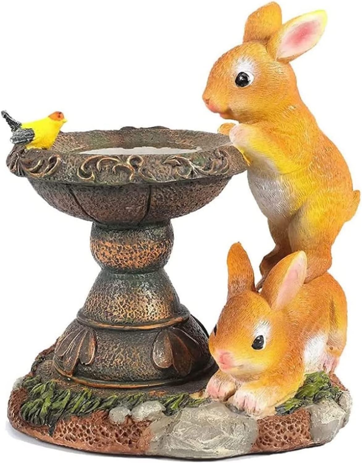 Sculpture Tabletop Statue Solar Garden Rabbit Statue Waterproof Bunny Figurines Ornaments Art Crafts with Light
