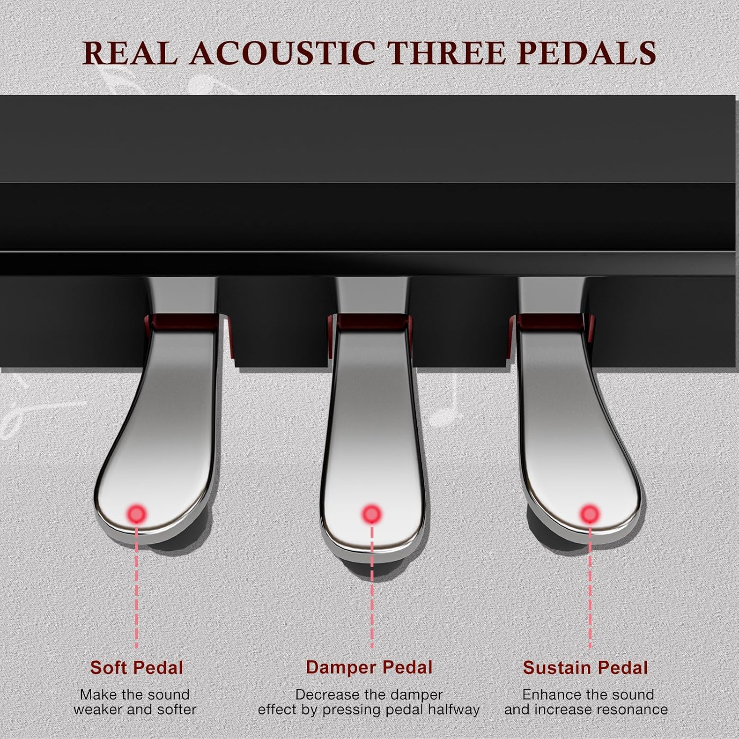 UMOMO U-732 88 Weighted Key Digital Piano with Adjustable Light, Hammer Action Electric Piano with Piano Stand, Full Size Electronic Piano Keyboard for Beginner, Adults, Glossy Black