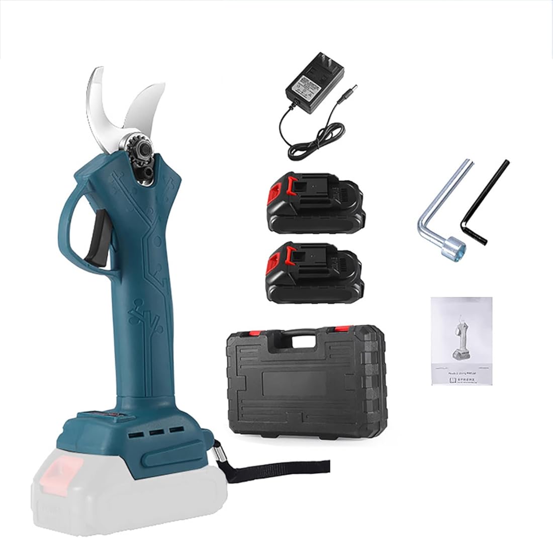 Electric Scissors Pruning Shear, Cordless Pruner Branch Cutter with 2 PCS Rechargeable Lithium Battery, Tree Branch Pruner with 30mm (1.2'') Cutting Diameter, Power Secateurs for Gardening