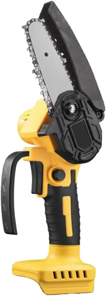 4/6 Inch Cordless Mini Chainsaw, Handheld Electric Wood Cutting Tool for Garden Woodworking, Battery Powered Pruning Saw(Yellow)