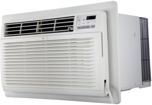 LG 9,800 BTU Through the Wall Air Conditioner, 230/208V, Cools up to 440 Sq. Ft. for Bedroom, Living Room, Apartment,, with Remote, 3 Cool & Fan Speeds, Wall AC Unit, White