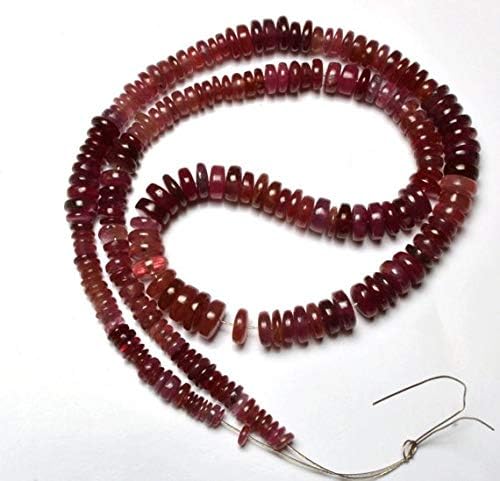 1 strand natural 15 inch stands extremely super finest, genuine pink sapphire micro smooth wheel cut beads 3 to 7 mm