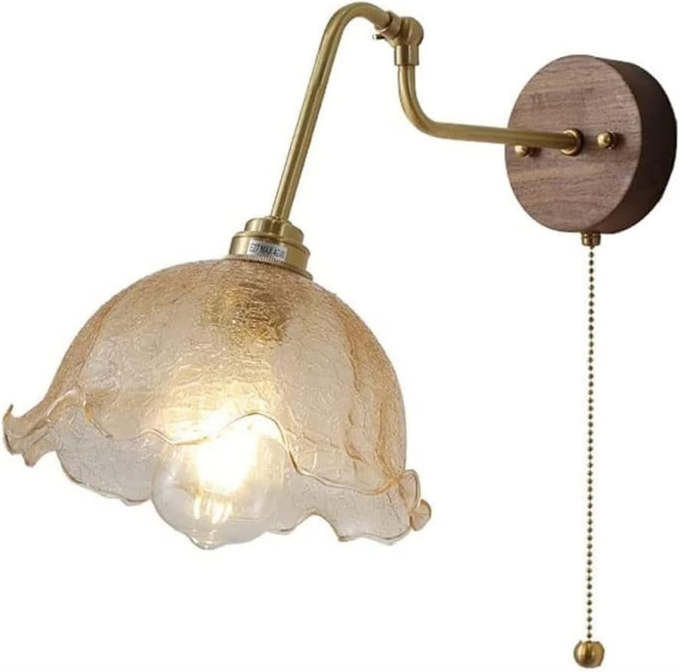 Brass Swing Arm Adjustable Wall Lights Personality Glass Shade Japanese Wall Sconce E27 1-Light Wall Lamps Bedroom Kitchen Island Wall Lighting Fixture Hallway Bedroom