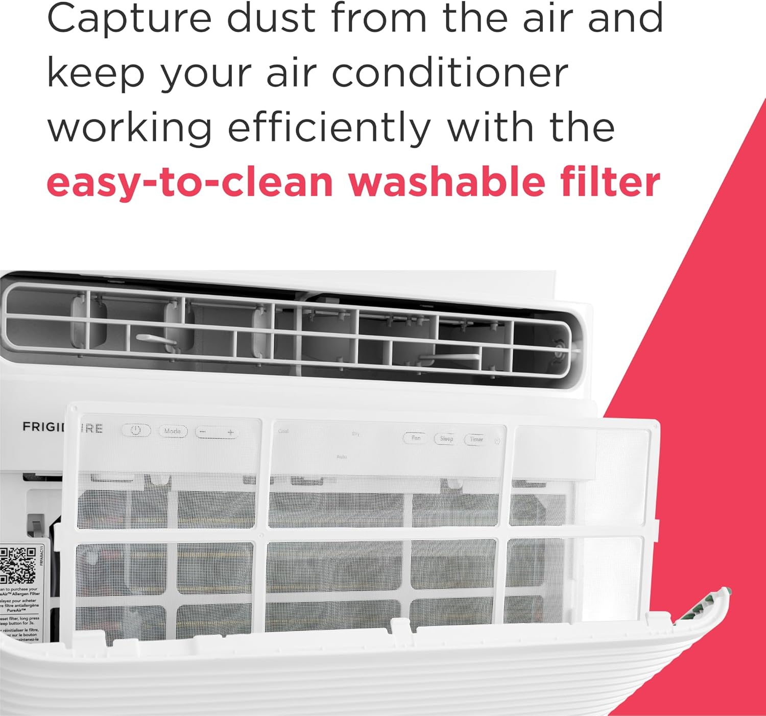 Frigidaire 5,000 BTU Window Air Conditioner with Remote Control, Cools Up to 150 Sq. Ft., Quiet Operation, Eco Mode, 3 Fan Speeds, Auto Restart, White